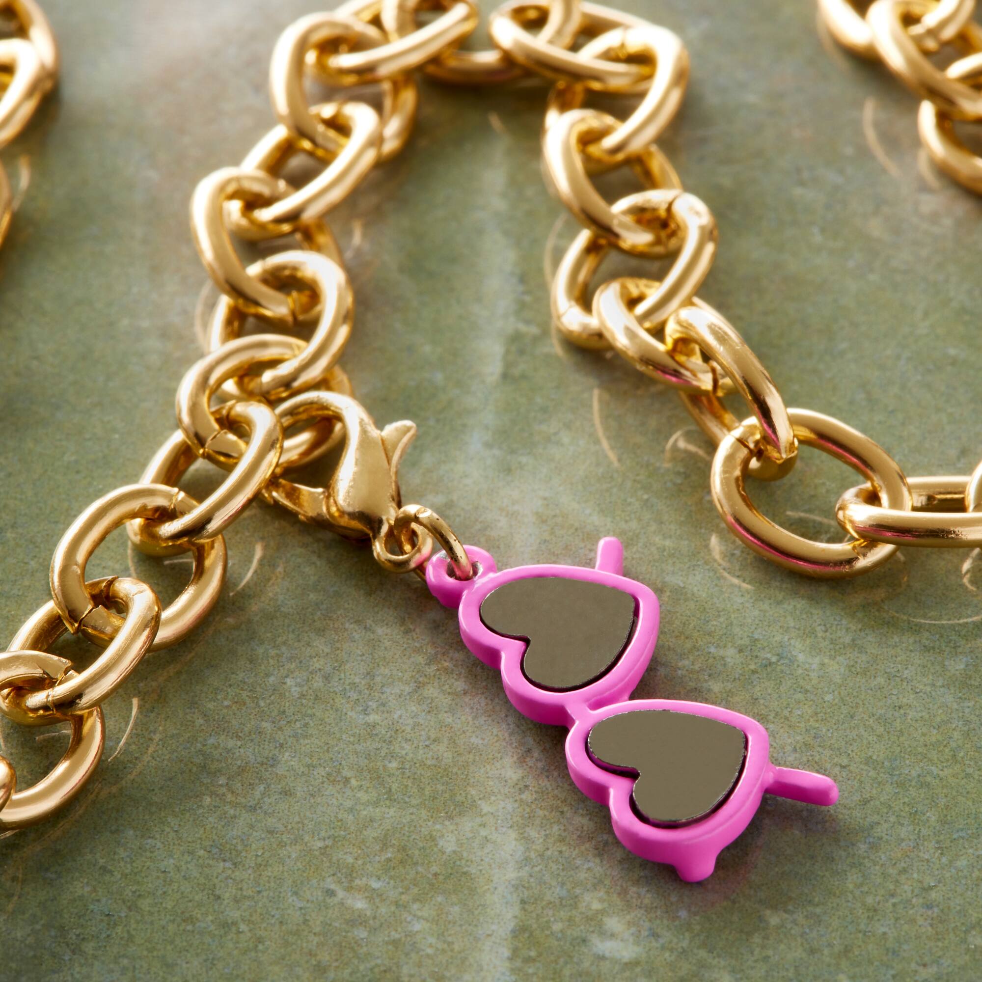 Pink Heart Shaped Sunglasses Charm by Bead Landing™